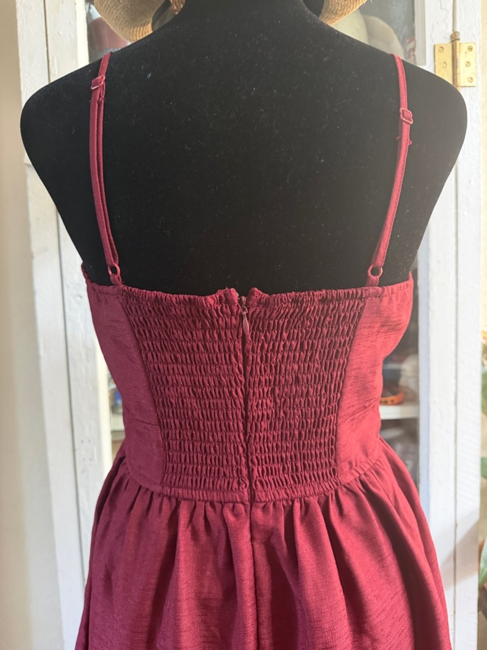 Trixxi Burgundy Bow-Front Tiered Maxi Dress - Picture 6 of 7